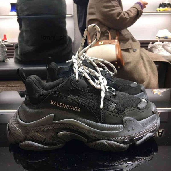designer shoes casual balencigass roller skates daddy 2022 crystal b home third ins thin thick soled air cushion